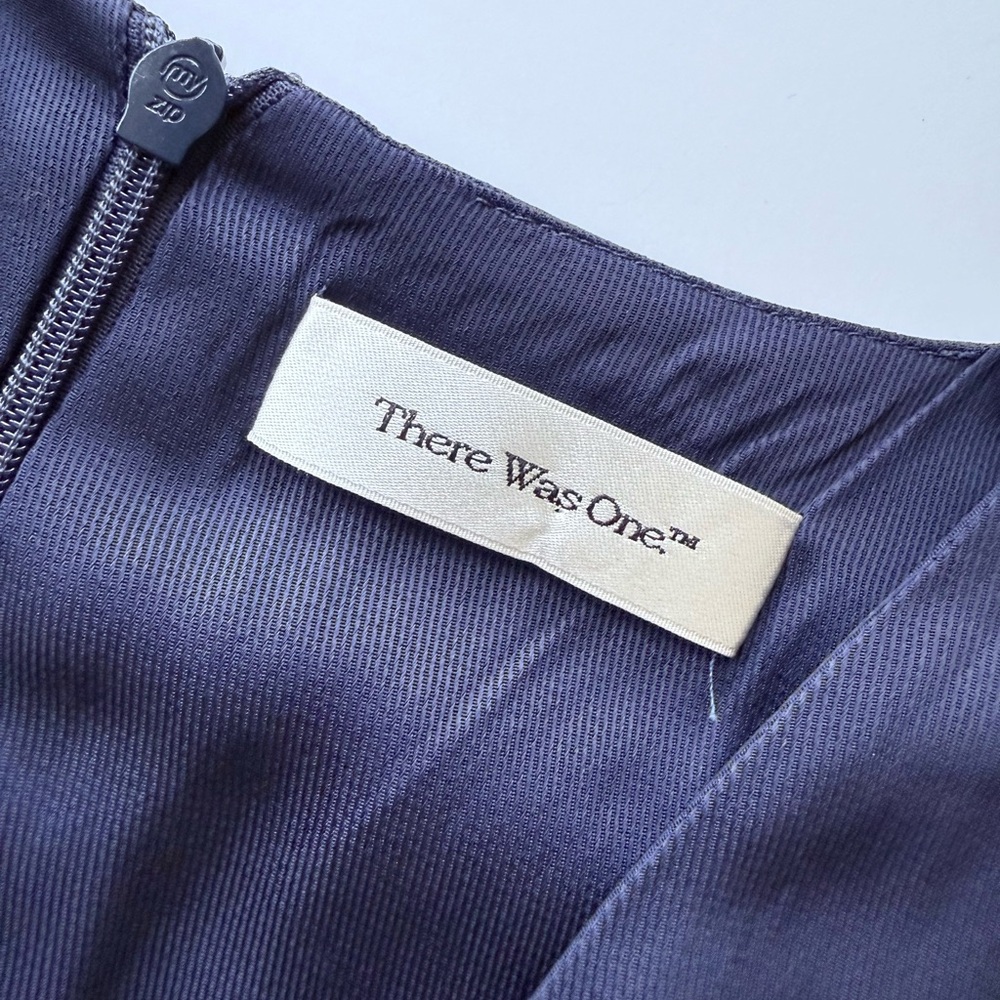 There Was One Knot Detail Navy Satin Midi Dress Made in Italy Farfetch 44 8 $520 - Picture 14 of 16
